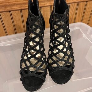 Black Strappy Heeled Sandals